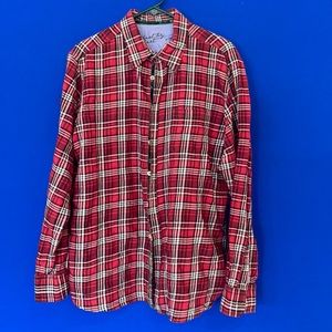 Vintage Atelier Red Plaid Cotton Button Down